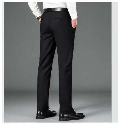 Spring Summer Suit Pants Men Smart Casual Solid Color Dress Pants Classic Straight Fashion Office Suit Trousers Mens Clothing