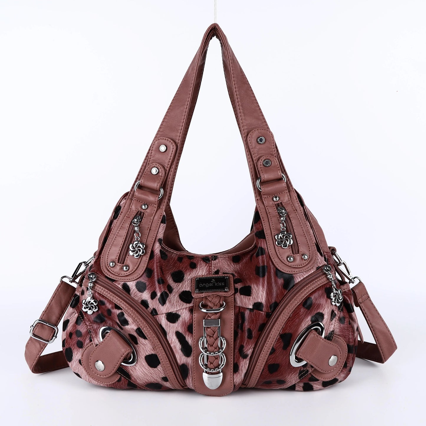 Women Handbags Leopard Bag Top-handle Handbag Fashion Satchel Dumpling Pack Shoulder Bag Tote Bag Hobos Large Purse
