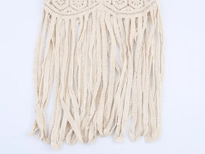Women's Summer Knitted Boho Fringe Midi Skirt, Lightweight and Breathable, Perfect for Beach Play and Vacation