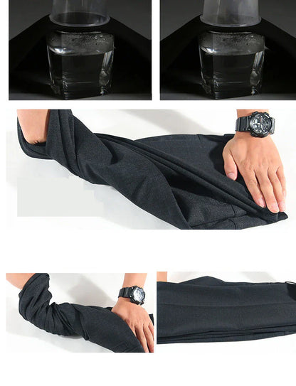 Autumn Summer New Men's Slim Business Pants Fashion Stretch Thicken Casual Trousers Brand Solid Pant Black Navy Plus Size GOZBKF