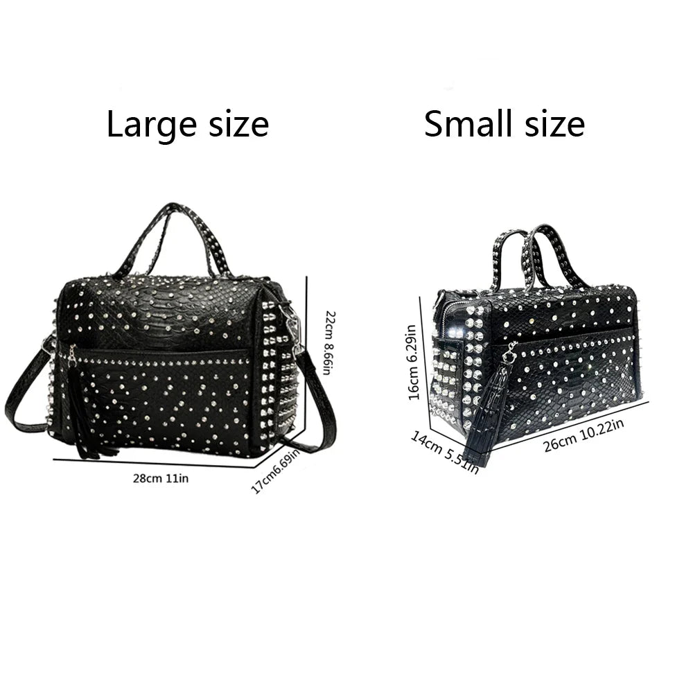Women's bag luxury designer purses and handbags Shoulder bags vintage Rivet tote bag for women Large capacity travel bag purse