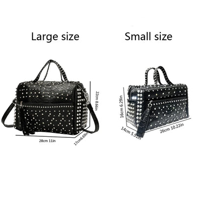 Women's bag luxury designer purses and handbags Shoulder bags vintage Rivet tote bag for women Large capacity travel bag purse