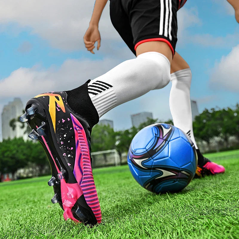 New Men Football Boots Sports Shoes Futsal High Ankle Soccer Shoes High-quality Indoor Non-Slip Outdoor Ultralight Non-Slip