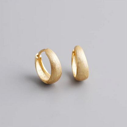 925 Sterling Silver Premium Matte Minimalism Unisex Huggies Ear Hoops Earrings for Women Gothic Piercing Men's Jewelry