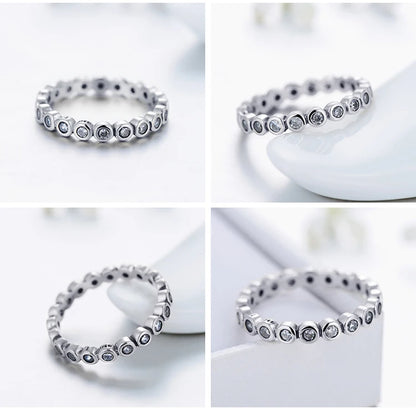 Top Quality Luxury Original Real Solid 925 Sterling Silver Starshine Finger Ring Authentic Jewelry For Women Wedding Gift