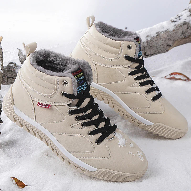 New Winter Sneakers for Men, Velvet Warm High-Top Cotton Shoes, Korean Style Casual Snow Boots, Boots, Men's Shoes, Autum Skateboard Shoes