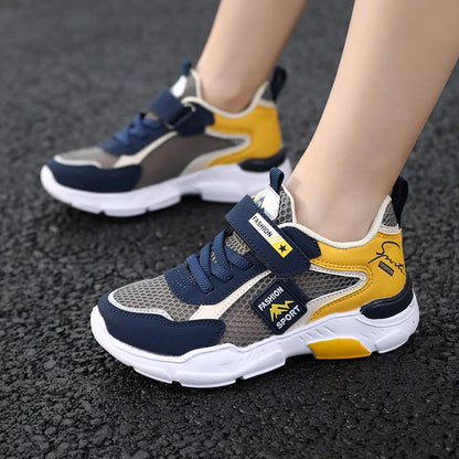Kids Fashion Mesh Running Shoes Youngsters Teens Casual Walking Students Sneakers Breathable Soft Children Outdoor Sports Tennis
