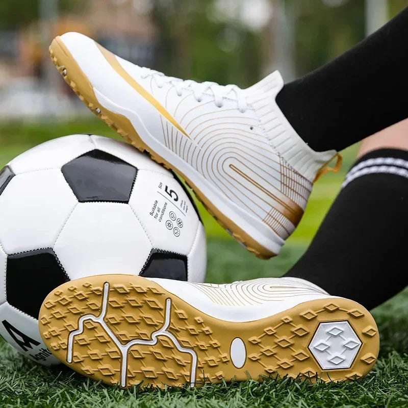Men Soccer Shoes Ankle Outdoor Long Spikes Football Boots TF Professional Grass Cleats Unisex Football Shoes Chuteira Society