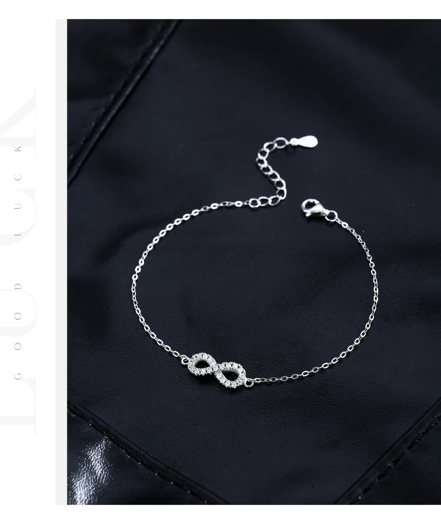 D Color Moissanite Lab Created Diamond Bracelet 925 Sterling Silver Romantic Exquisite Infinity Love For Women Jewelry