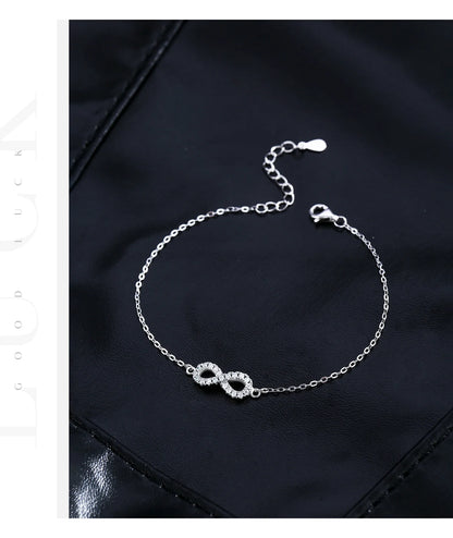D Color Moissanite Lab Created Diamond Bracelet 925 Sterling Silver Romantic Exquisite Infinity Love For Women Jewelry