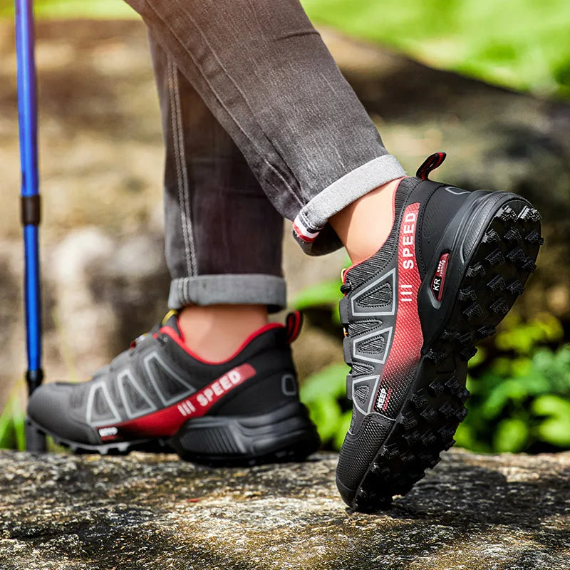 Men‘s Waterproof Hiking Shoes Outdoor Trainers Lace-up Climbing Shoes Women Trekking Sneakers Anti-slip Hunting Tactical Sneaker