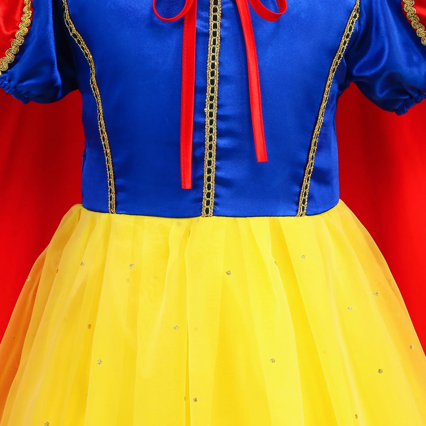 Vestido de Luxo Princesa Branca de Neve com Capa para Meninas Fantasia Infantil Cosplay de Fada Roupa de Carnaval para Crianças Vestido de Halloween
