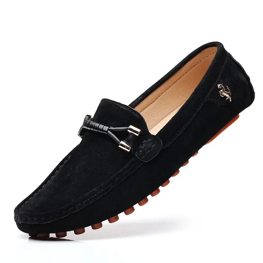 Loafers Men Casual Fashion Suede Men Shoes Lightweight Soft Genuine Leather Moccasins Slip on Driving Shoes for Men Size 48