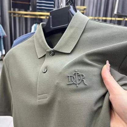 Designer brand 100%cotton short sleeve polo shirt summer trend letter embossed lapel top casual golf T-shirt business men's wear