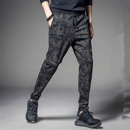2025 new Running Sweatpants Men Camouflage Elasticity Cargo Pants Drawstring Multi Pockets Bottoms Casual Jogger Trousers M-5XL