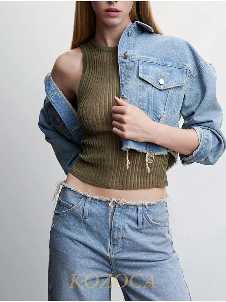 100% Wool Chic Solid Tanks Elegant Striped See Through Hollow Out Women Tops Sleeveless Elastic Tops Club Party Clothes