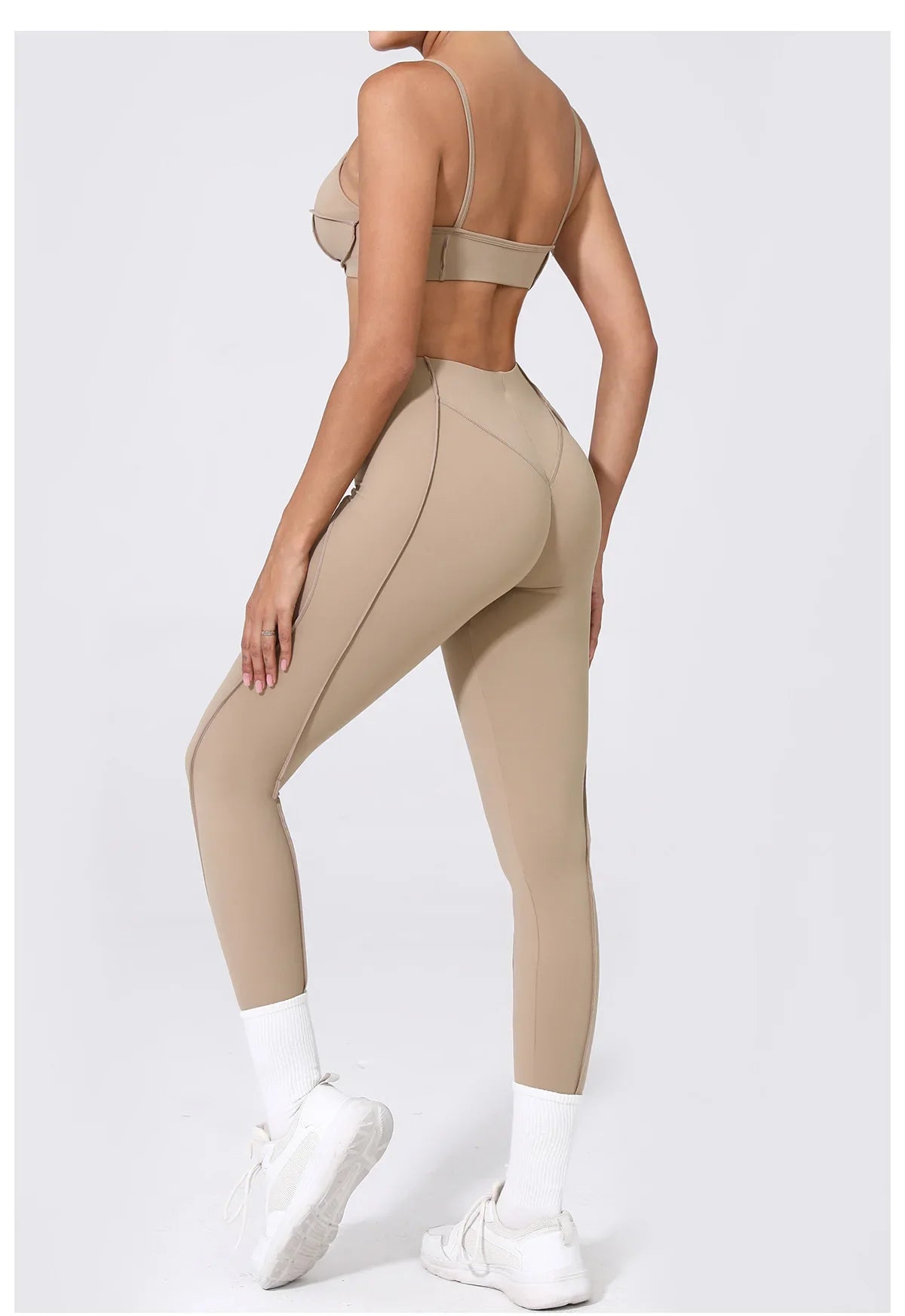 Yoga Sports Fitness Sets High Waist Hip-lifting Trousers Open Back Bra Suit Casual Running Workout Gym Leggings Sexy Sets Women