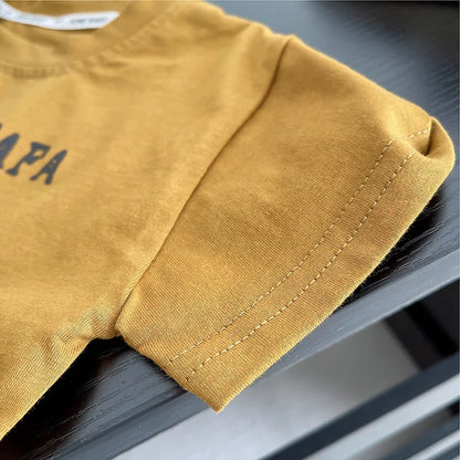 Summer Toddler Baby Boys Cotton Print Short-Sleeved T-Shirt Top+Rip Shorts Jeans Set Kids 2PCS Tracksuit Children Outfit 1-6 Yr