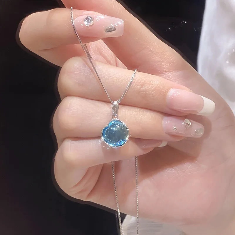 Romantic Cherry Blossoms Flower Necklace For Women Shiny Crystal Zircon Butterfly Flower Pearl Clavicle Chain Girl Party Jewelry
