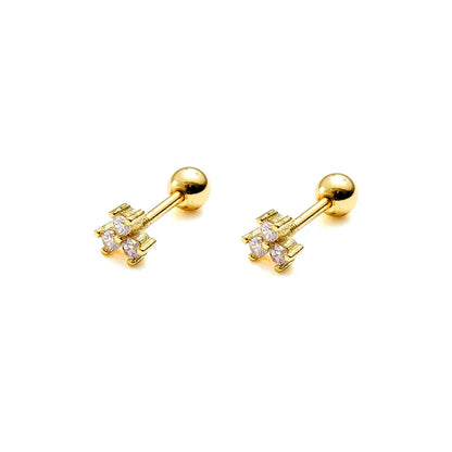 925 Sterling Silver Fashion Love Butterfly Romantic Star Crown Screw Stud Earrings for Women Ear Bone Piercing Jewelry