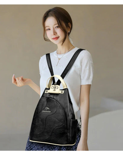 Women Leather Backpacks Zipper Female Chest Bag Travel Back Pack Ladies Bagpack Mochilas School Bags for Teenage Girls Sac A Dos
