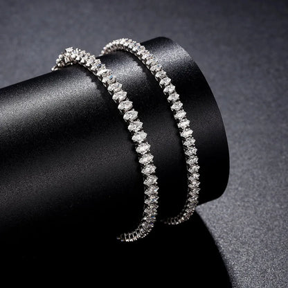 0.1/0.15carat Marquise Cut Moissanite Diamond Tennis Bracelets with Certifcate S925 Silver Bridal Wedding Bracelet for Women