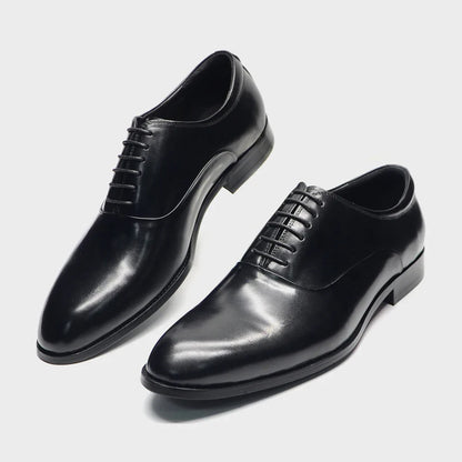 Italian Classic Mens Oxford Dress Shoes Genuine Leather Lace-up Plain Toe Burgundy Black Business Wedding Formal Shoes for Men