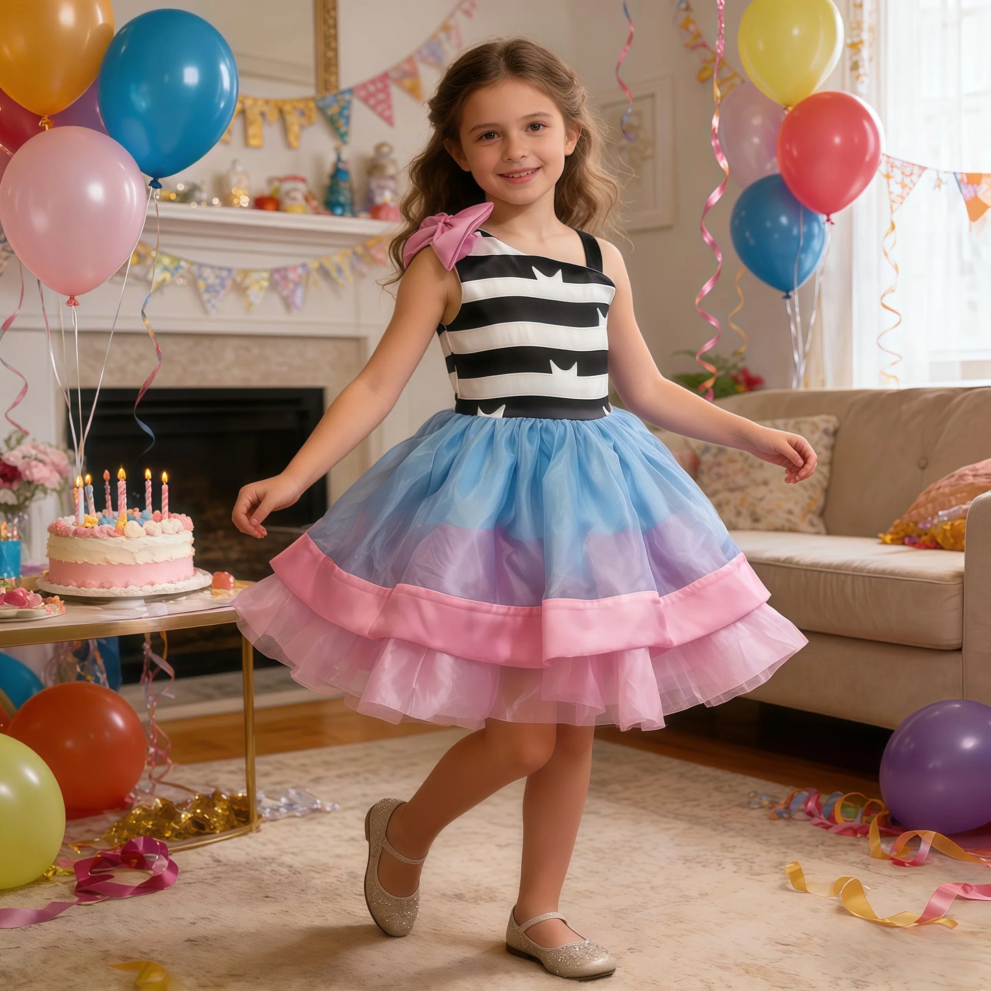 Rainbow Gabby Dollhouse Cat Costume For Girls Kids Princess Birthday Tutu Outfit For Children Birthday Party Carnival Dress Up