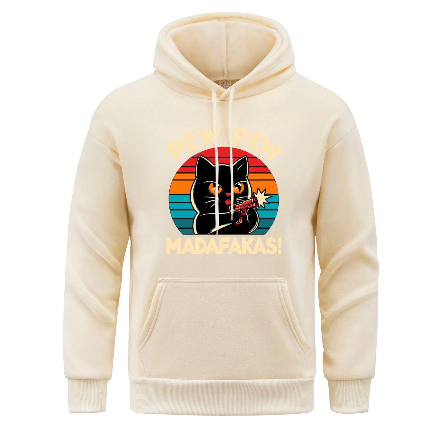 Pew Pew Madafakas Print Hoodie Man Hip Hop Street Casual Hooded Cartoons fur-liner Men Hoodies Harajuku S-XXL Pullover Clothing