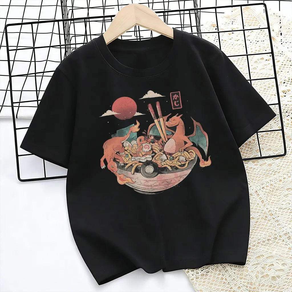 Children's T-shirt Man Women Cotton Casual Short Sleeve Tee Parent-child Clothing 2026 Y2k Summer Fashion Streetwear