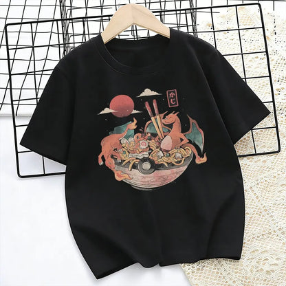 Children's T-shirt Man Women Cotton Casual Short Sleeve Tee Parent-child Clothing 2026 Y2k Summer Fashion Streetwear