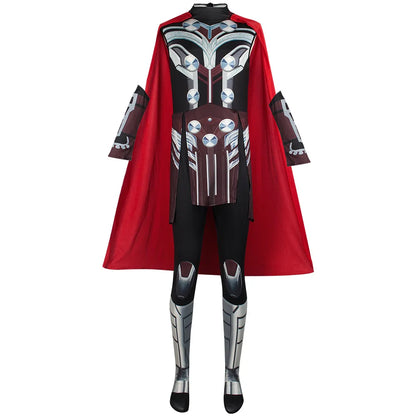 Thor Jane Cosplay Costume Adult Boys Girl Jumpsuit Halloween COS Bodysuit Carnival Party Outfits Cape for Men Women Boy Girl