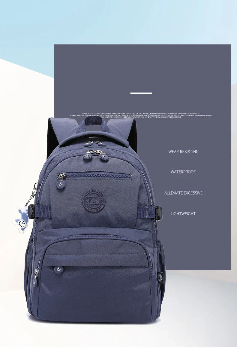 Large Nylon Waterproof Backpack Travel Rucksack for Women School Bags Mochilas Mujer Kids Girls 2026