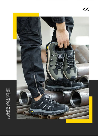 Steel Toe Safety Shoes Men Work Safety Boots Lightweight Breathable Comfortable Sneakers Men Boots Slip-resistant shoes