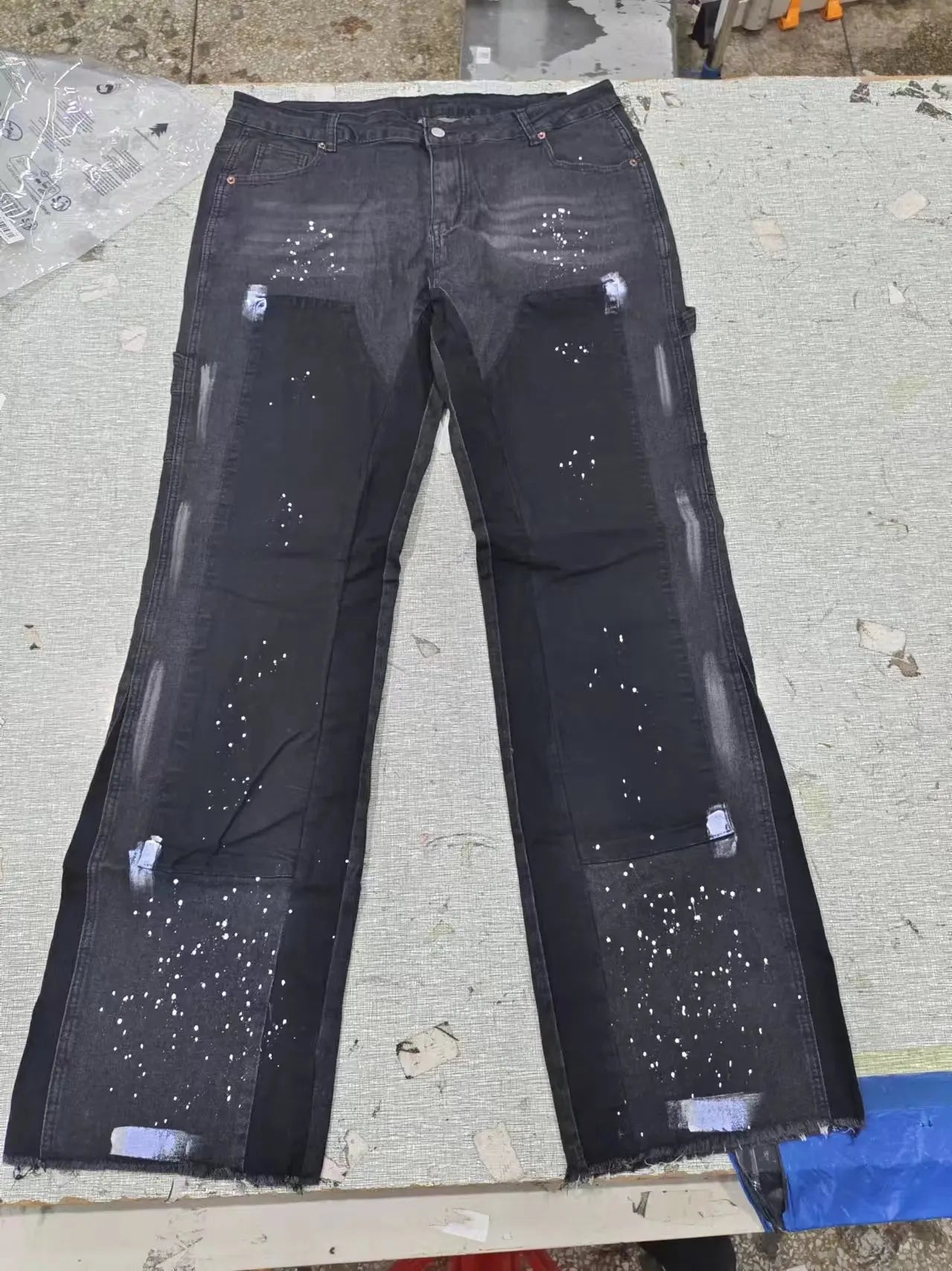 2025 Trendy High Street Brand Men's Jeans Loose Fit Straight Leg Casual Drag Trousers American Style Vintage Vibe Micro Flare