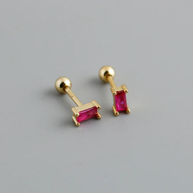 925 Sterling Silver Fashion Korean Petal Screw Bead Stud Earrings for Women Charm Ear Bone Piercing Jewelry Accessories