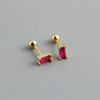 925 Sterling Silver Fashion Korean Petal Screw Bead Stud Earrings for Women Charm Ear Bone Piercing Jewelry Accessories
