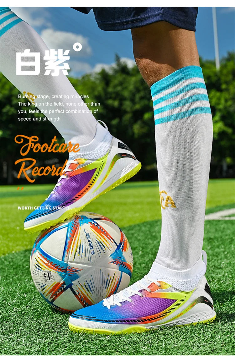 Mens Soccer Shoes TF/FG High Ankle Football Boots Kids Women Outdoor Sports Shoes Multicolor Training Match Athletic Sneakers