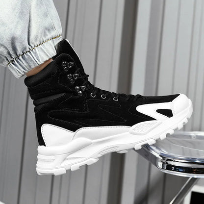 Fashion Men's Boots Comfortable Men Casual Shoes Breathable High Top Sneakers for Men Outdoor Non Slip Mens Ankle Boots Platform