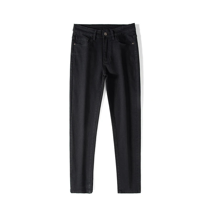 2026 Men White Jeans Fashion Casual Classic Style Slim Fit Soft Trousers Male Brand Advanced Stretch Pants