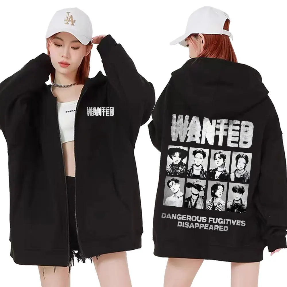 Ateez The World Ep. Fin Will Album Tour 2024 Zipper Hoodies Men Women Korean Fashion Zip Up Sweatshirt Casual Jacket Hoodie Tops