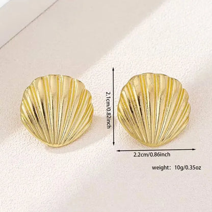 Exaggeration Ocean Style Shell Texture Stud Earrings for Women Trendy Accessories Personalization Jewelry Earrings Daily Wear