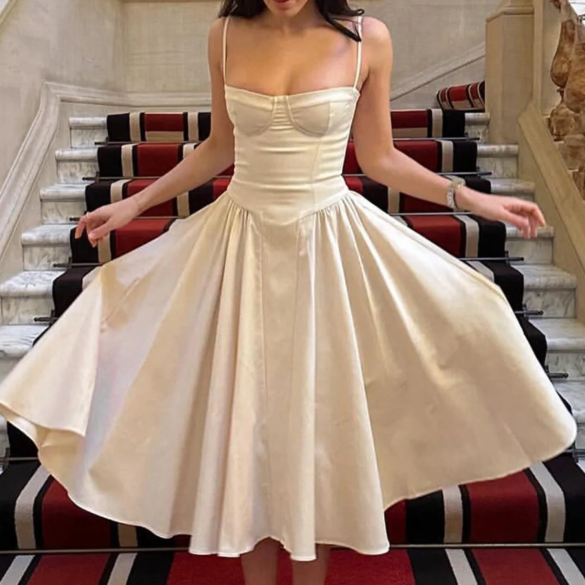 Summer Party Dresses 2025 New Arrivals Fit and Flare Elegant Midi Dress Red Night Date Dress