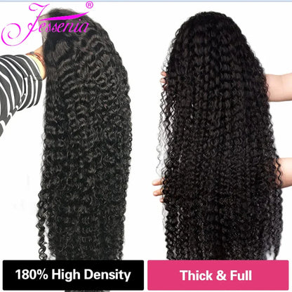 Human Hair 13x6 HD Kinky Curly Lace Frontal Wigs Deep Curls Brazilian 13X4 Closure Wear And Go Wigs Isee Glueless Ready To Wear