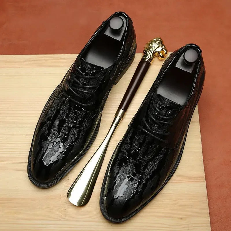 Social Shoe Male Leather Casual Spring Autumn Business Men's Formal Shoes Black Legitimate Clothing 2025 Trend Cheap Liquidation