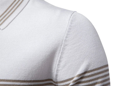 ‌2025 Men's Slim Fit Solid & Striped Business Casual Polo Shirts Breathable Short Sleeve Comfort Top for Office Social Summer