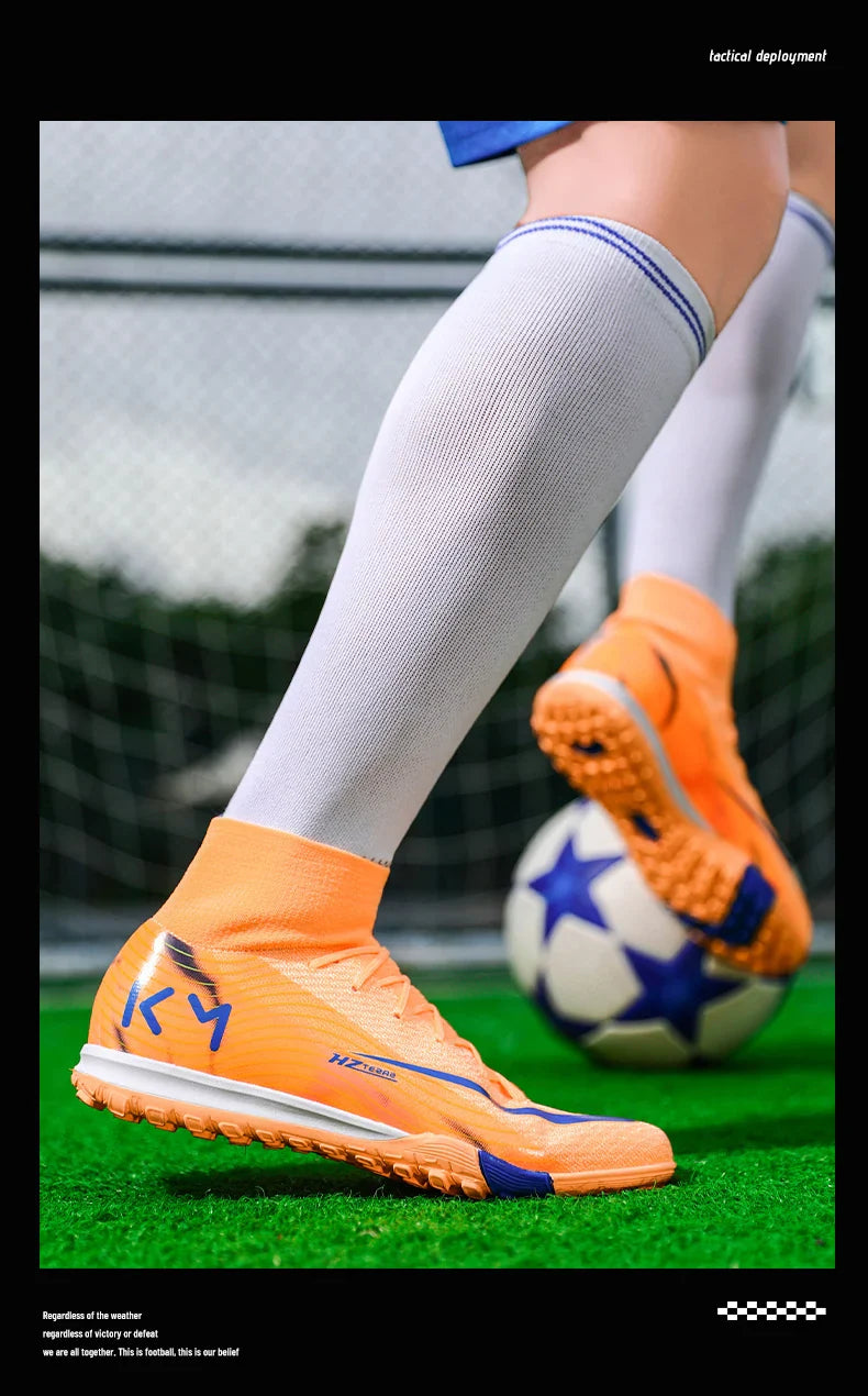 New Men Soccer Shoes Breathable Cleats Football Boots Training Boys Long Spikes Adult Outdoor Sport Non Slip Match Comfortable