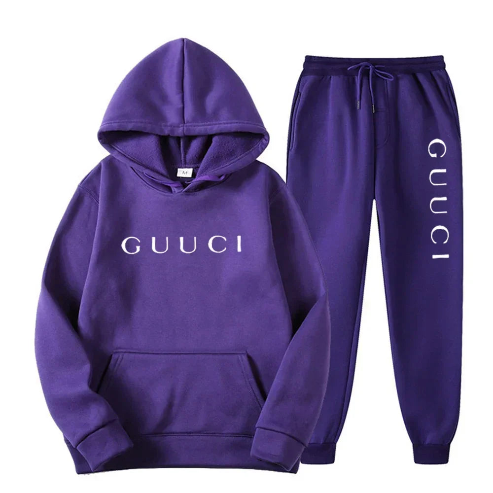 ashionable men's casual sports outfit - New style hooded sports shirt + sports pants set