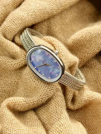 Luxury Oval Dial Rhinestone Watch New Brand Quartz Watch for Women Adjustable Stainless Steel Strap Wristwatches Wholesale Gift