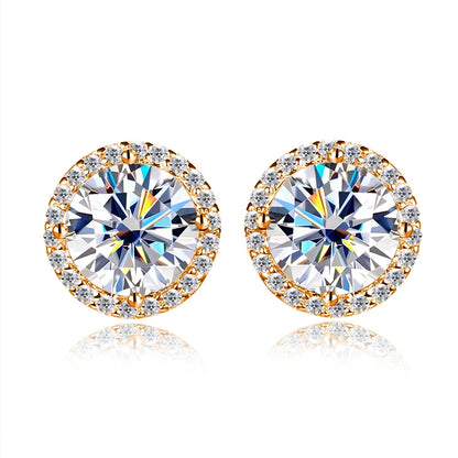 1ct D Color Moissanite Earring For Women Wedding Fine Jewely with GRA 925 Sterling Sliver Plated 18k White Gold Earring